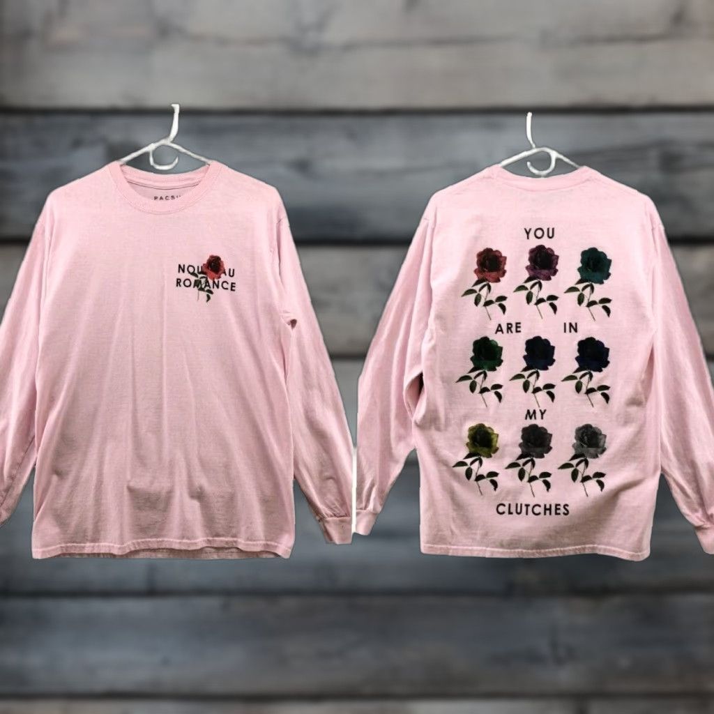 Pacsun VINTAGE PacSun Crewneck Long Sleeve T-Shirt Mens M Pink Nouveau Romance Rose Graphic 90s T-Shirt Mens Medium Pink Rose Size US M / EU 48-50 / 2 - 1 Thumbnail