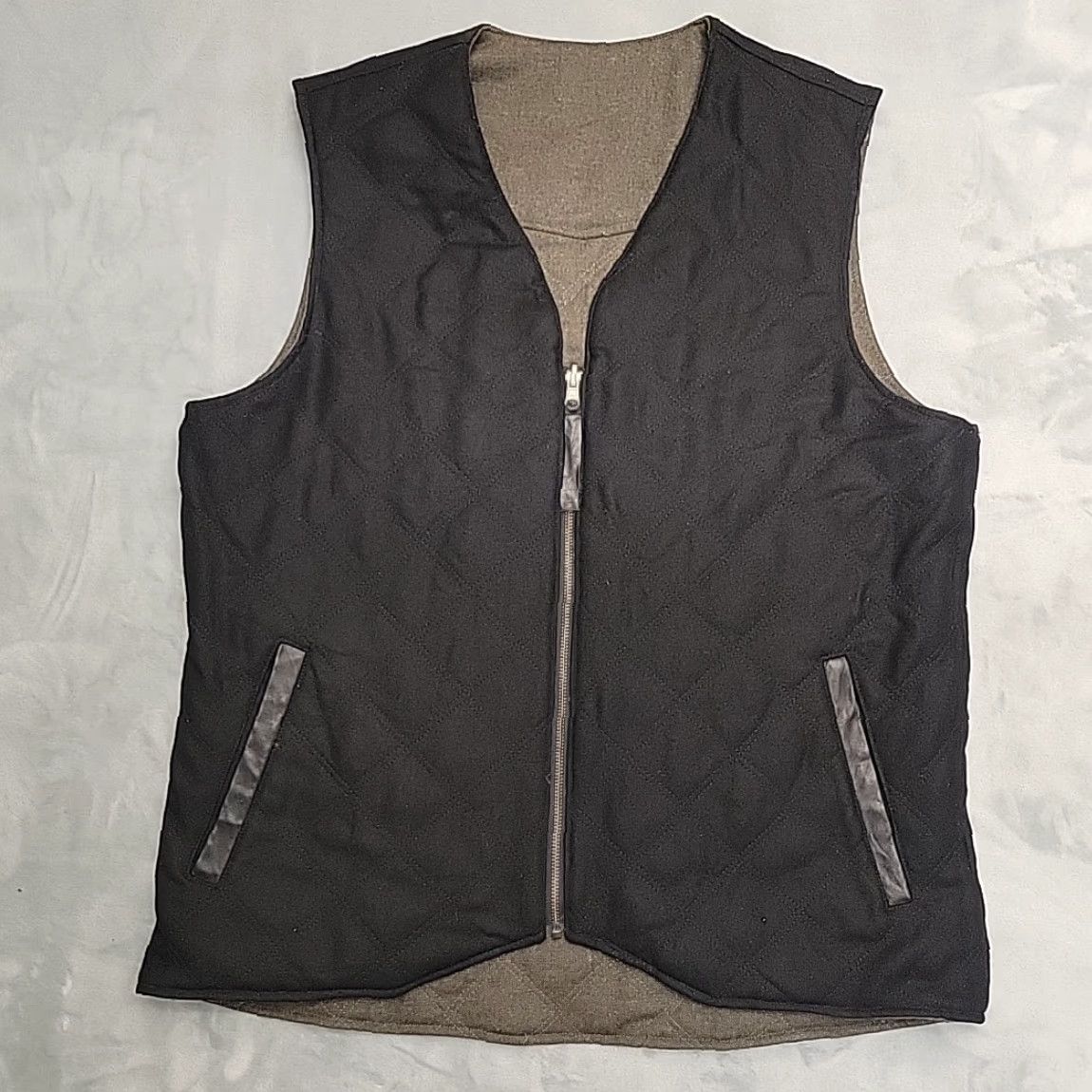 Vintage VINTAGE Schnee's Vest Mens L Black Wool Reversible Bozeman Montana Western Full Zip Size US L / EU 52-54 / 3 - 2 Thumbnail