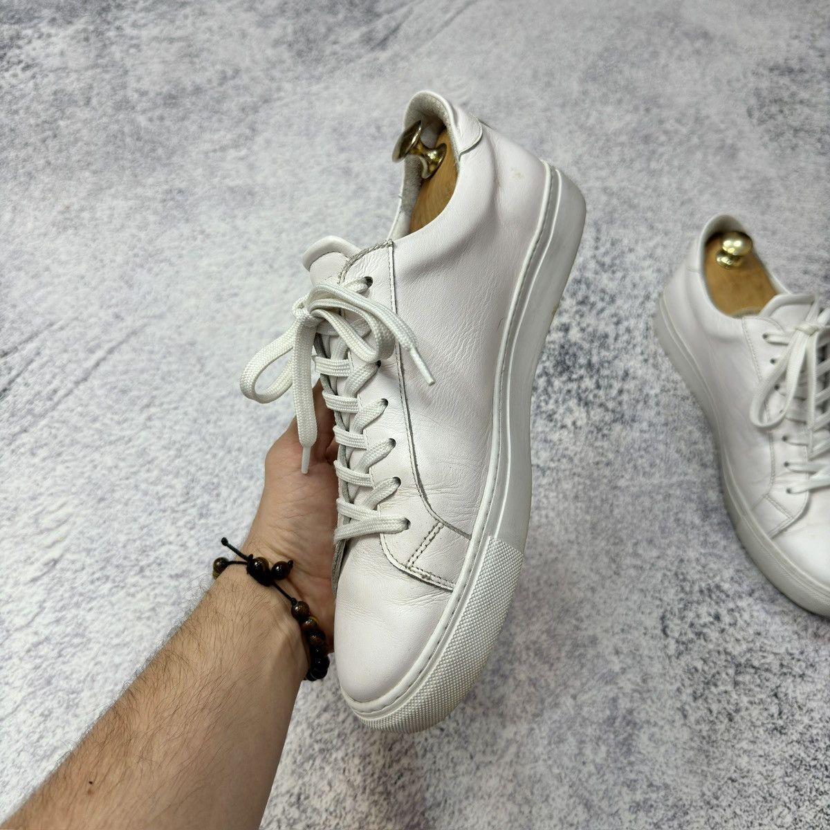Designer × Garment Project Garment Project White Leather US9 UK8 EU42 27cm Size US 9 / EU 42 - 4 Thumbnail