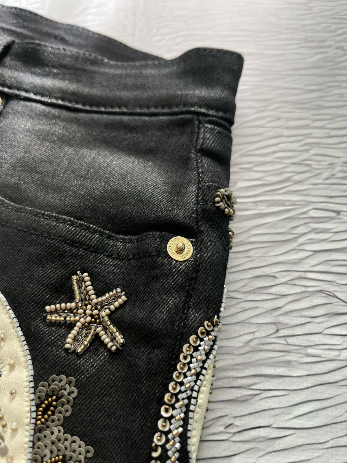 Roberto Cavalli Roberto Cavalli Embroidered Luxury Jeans Pants Black Size 28" / US 6 / IT 42 - 5 Thumbnail
