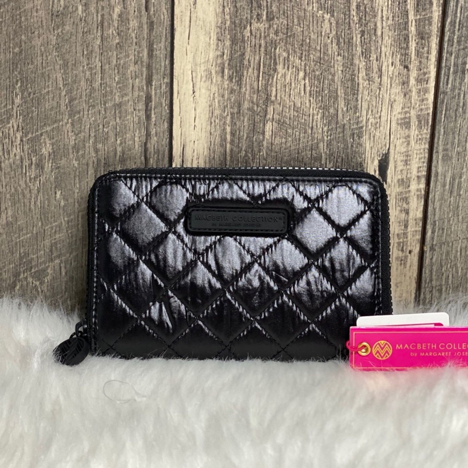 Goods NWT Black Nylon Quilted Widemouth Passport Wallet Size ONE SIZE - 2 Thumbnail