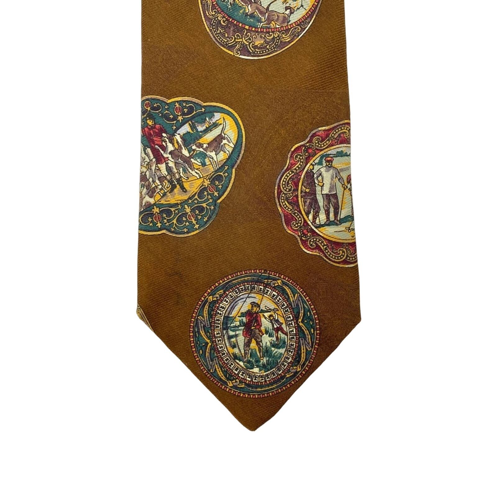 Hugo Boss Hugo Boss Silk Tie Hunting Golf Fly Fishing Print Size ONE SIZE - 1 Thumbnail