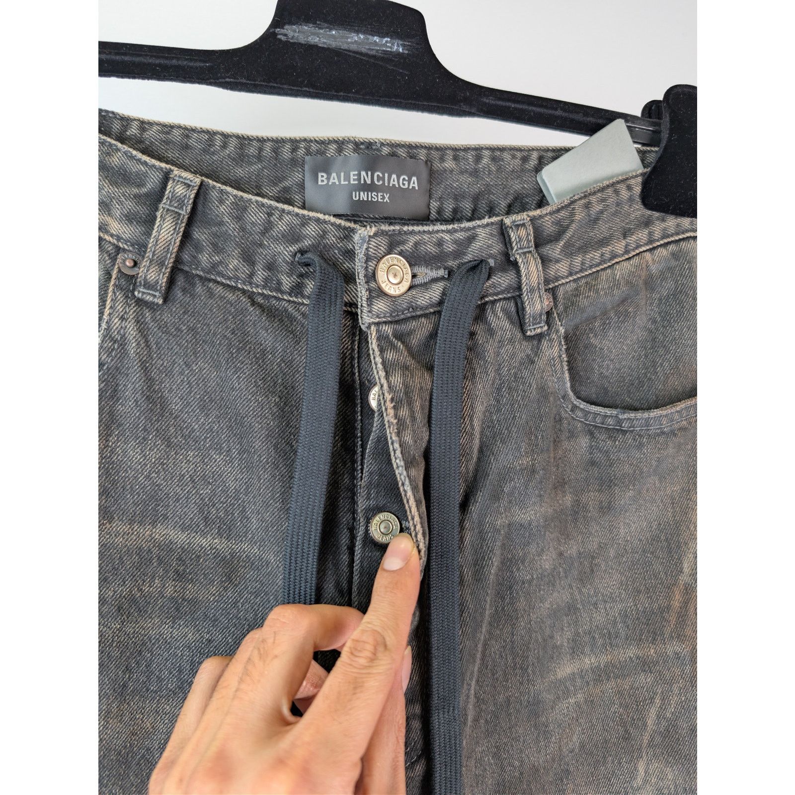 Balenciaga o1rshd1 34-36 Organic Japanese Oversized Denim Baggy Pants Size US 26 / EU 42 - 7 Thumbnail