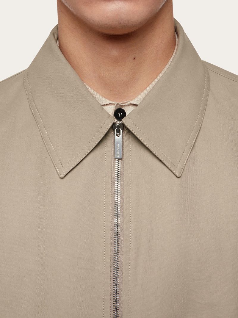Salvatore Ferragamo o1s1rm0126 Zip up Blouson Jacket in Beige Size US S / EU 44-46 / 1 - 5 Thumbnail