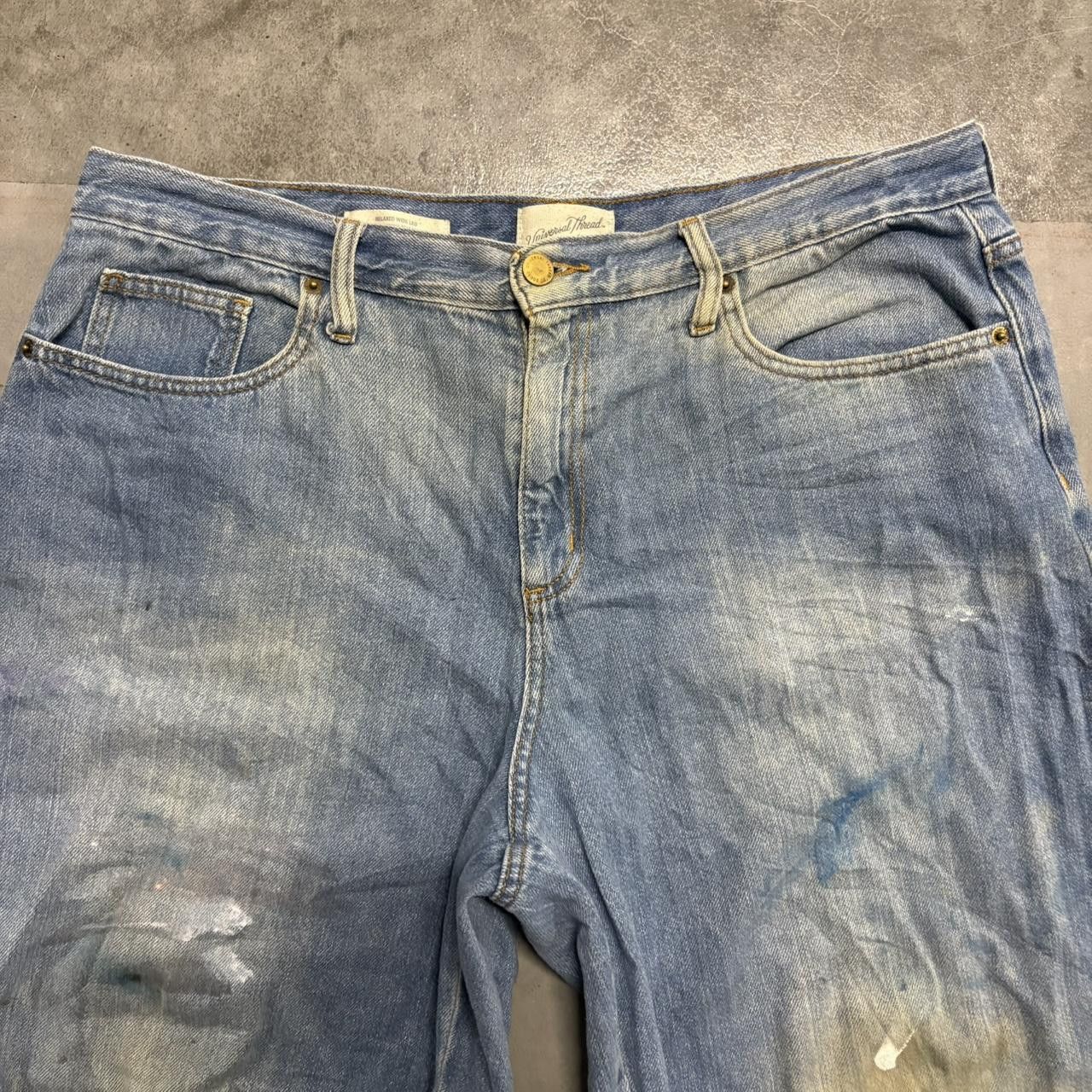 Japanese Brand × Vintage Vintage Y2K/2000s Super Baggy Super WideLeg Short Medium Wash Denim Jeans! Size US 36 / EU 52 - 4 Thumbnail