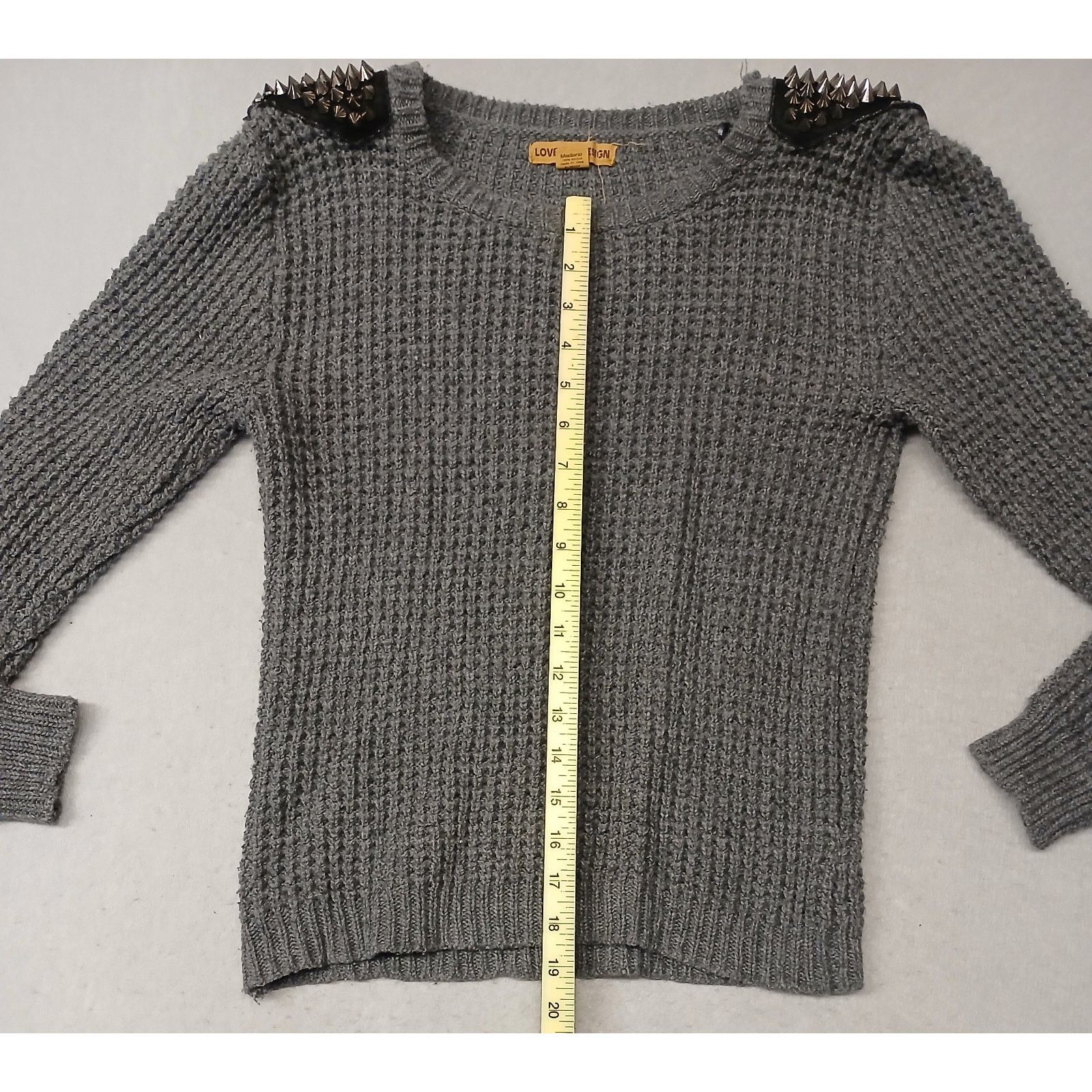 Other Love By Design (Medium) Unisex Gray Waffle Knit Sweatshirt Size M / US 6-8 / IT 42-44 - 2 Thumbnail