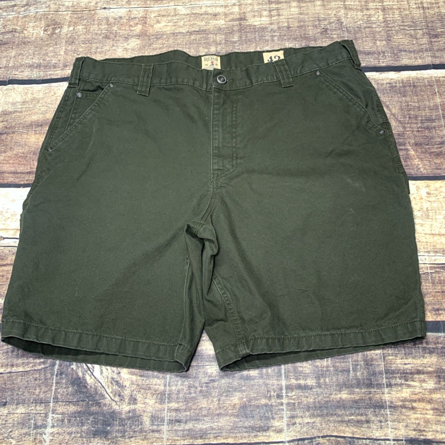 Vintage Red Head Carpenter Shorts Green Mens Size 42 Canvas Workwear Cargo Size US 42 / EU 58 - 2 Thumbnail