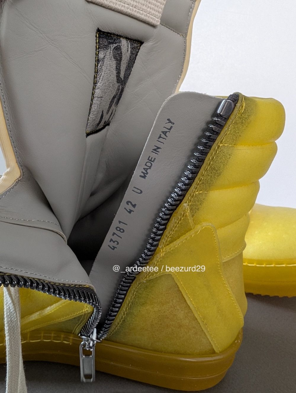 Rick Owens *NEW* APPARITION SEMI-TRANSPARENT LEATHER GEOBASKET SNEAKERS Size US 9 / EU 42 - 15 Thumbnail
