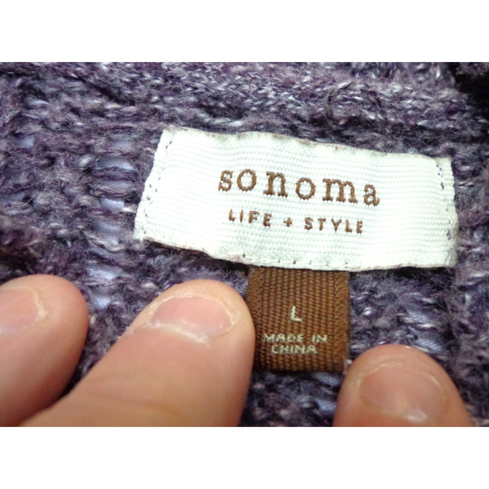 Vintage Sonoma Cardigan Sweater Ladies Size L Purple Solid Cardigan Brand Sonoma Size L / US 10 / IT 46 - 2 Thumbnail