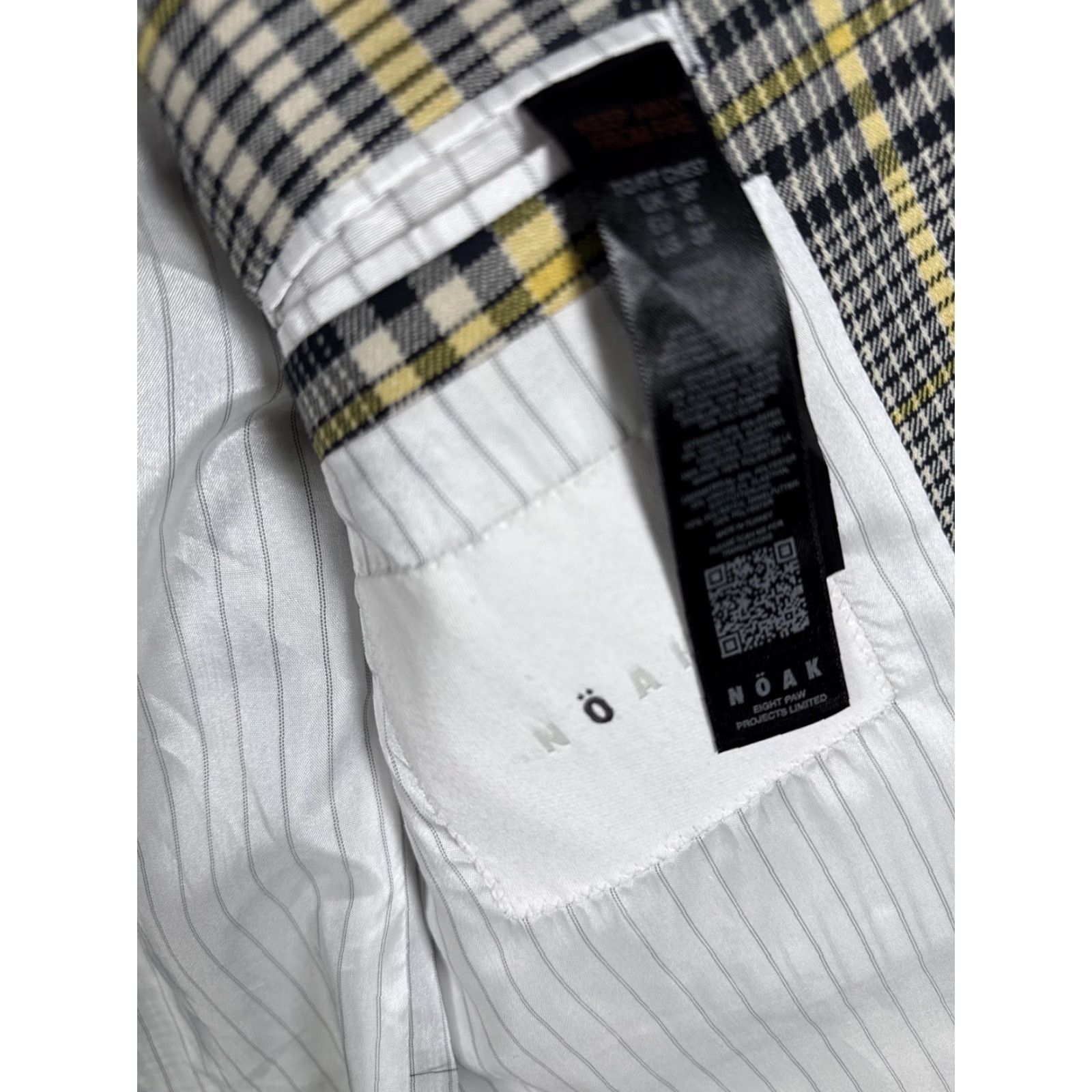 Vintage Noak Plaid 2 Button Sport Coat Mens 38 Regular Yellow Blue Plaid Coat Sports Mens Size US XXS / EU 40 - 7 Thumbnail