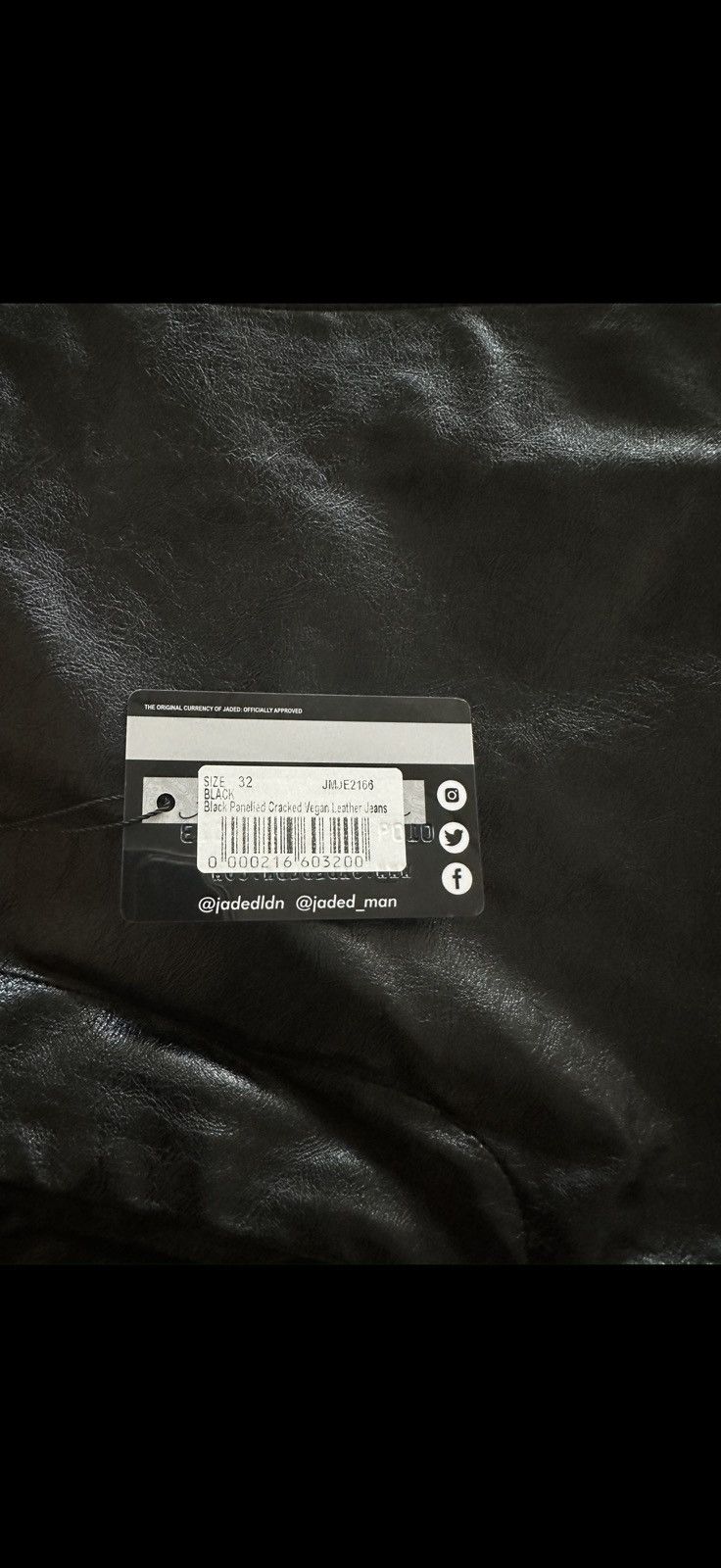Jaded London black panelied cracked vegan leather jeans Size US 32 / EU 48 - 4 Thumbnail