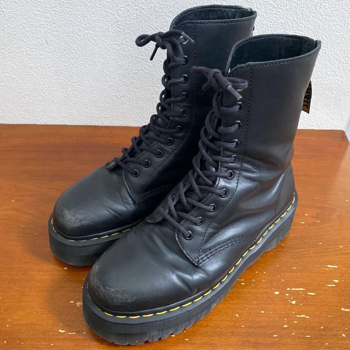 Dr. Martens Y's x Dr.Martens 10EYE QUAD leather boots US9 Womens Boots Black Leather 10EYE QUAD Yohji Yamamoto Size US 9 / IT 39 - 4 Thumbnail