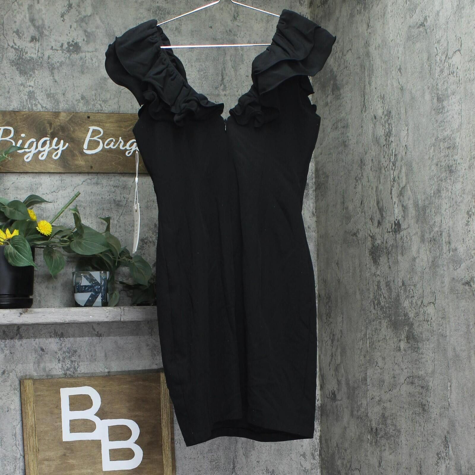 Signal Sport Siena Womens Ruffled Bodycon Mini Dress Satp1725 Black 6 Size M / US 6-8 / IT 42-44 - 2 Thumbnail