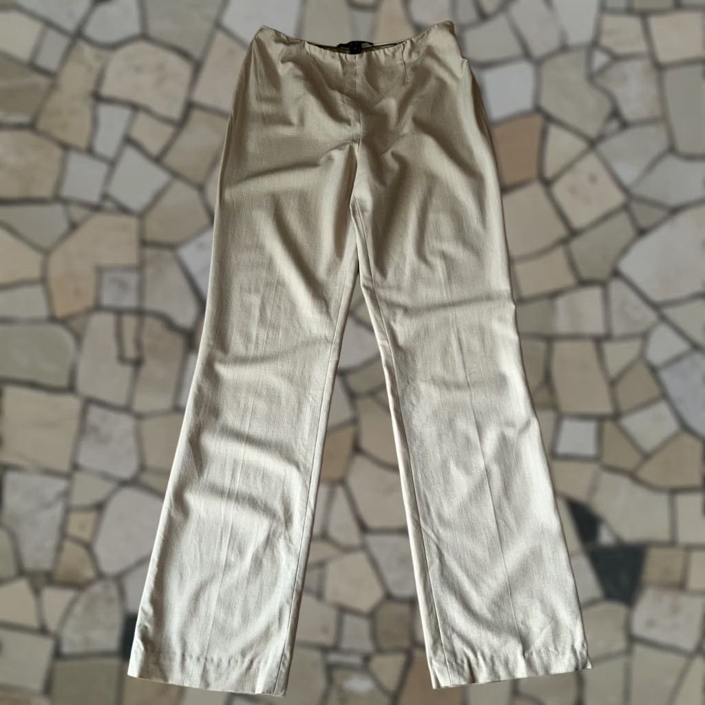 Polo Ralph Lauren VINTAGE Ralph Lauren Black Label Wool Wide Leg Trousers Womens 12 Beige Wool Wide-Leg Pant 35 Inseam 34-36 Waist Size ONE SIZE - 1 Thumbnail