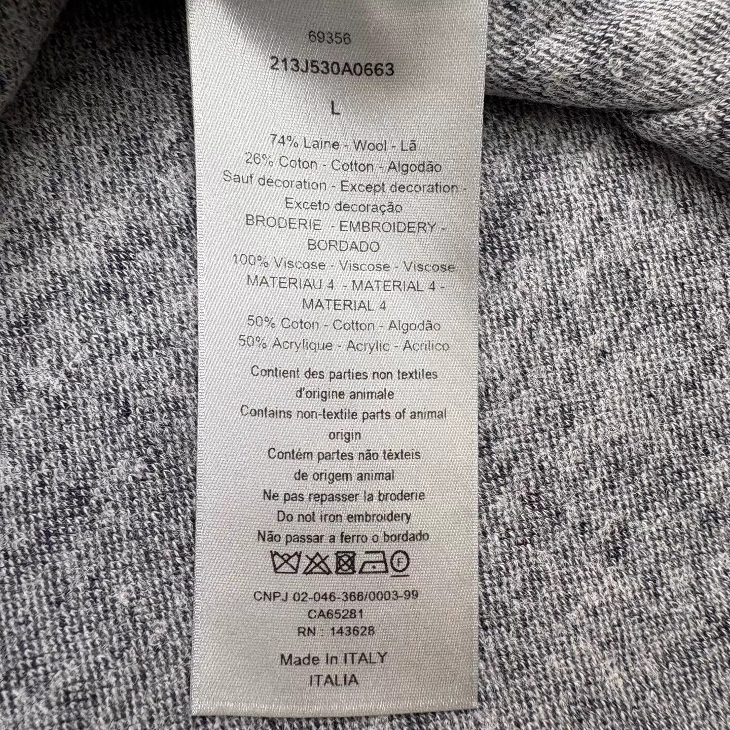 Dior Dior Slogan Embroidered Wool-Cotton Baseball Jkt L Size US L / EU 52-54 / 3 - 6 Thumbnail