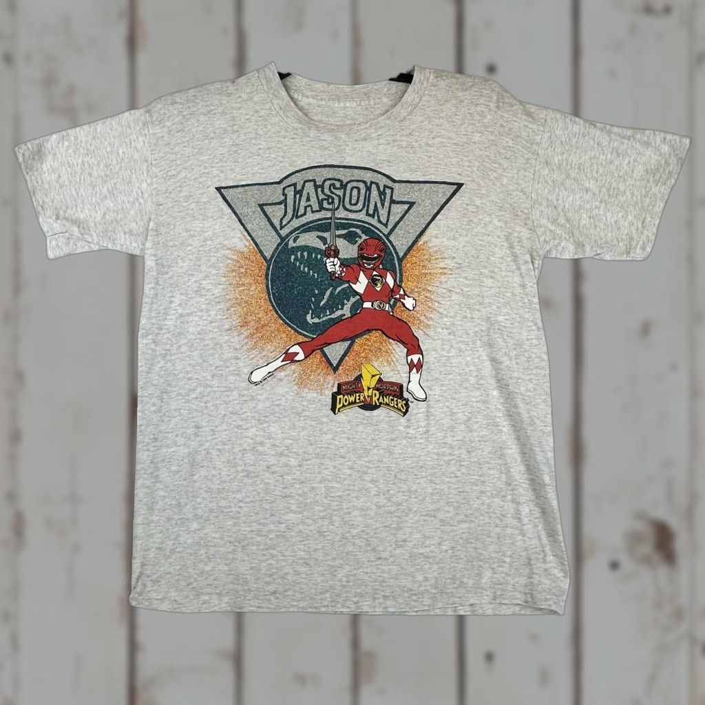 Vintage Mighty Morphin Power Rangers Shirt Mens Medium Gray Red Ranger Graphic Tee Size US M / EU 48-50 / 2 - 1 Thumbnail