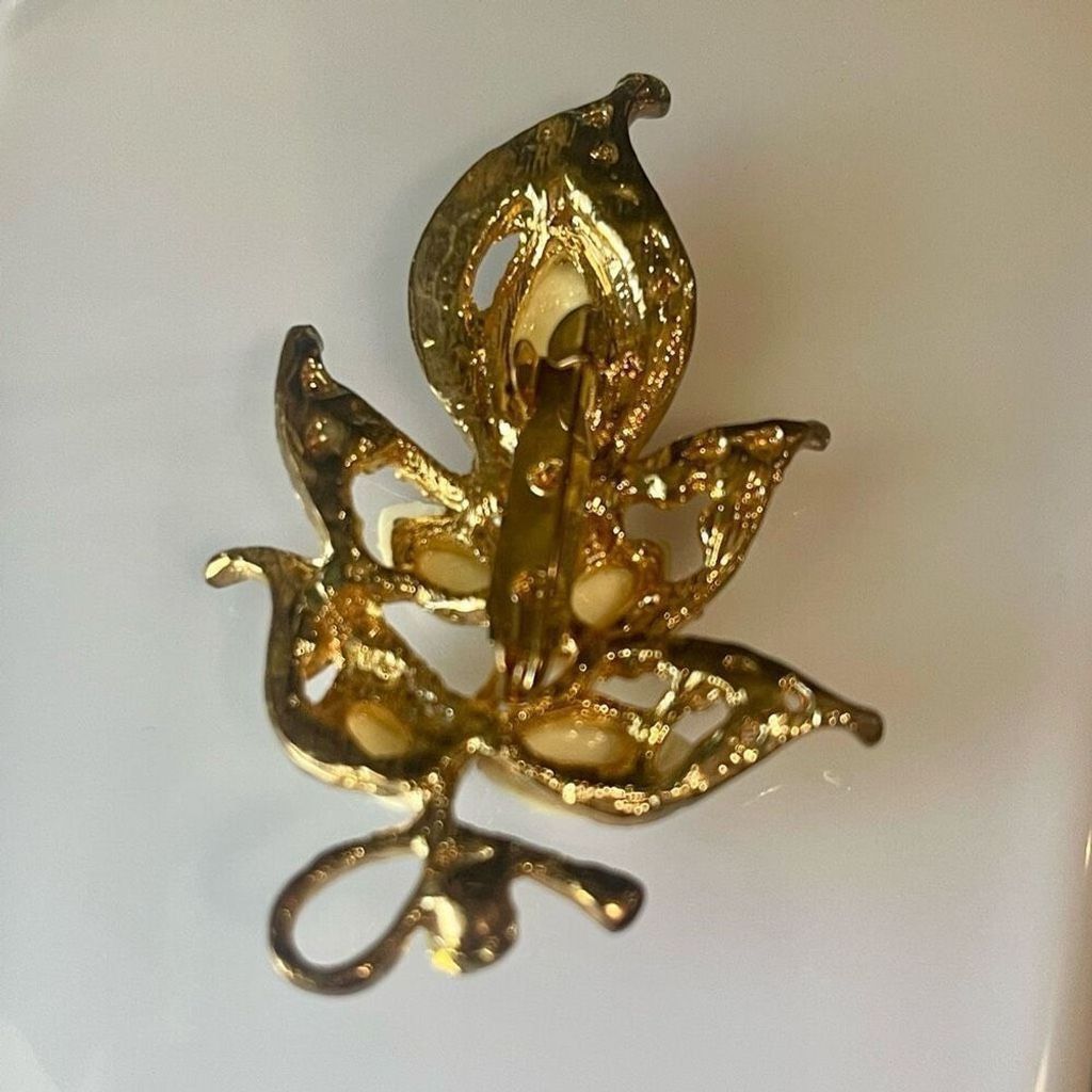 Other Vintage Unique Fall Crystal Leaf Brooch Womens Casual Pin Size ONE SIZE - 3 Thumbnail