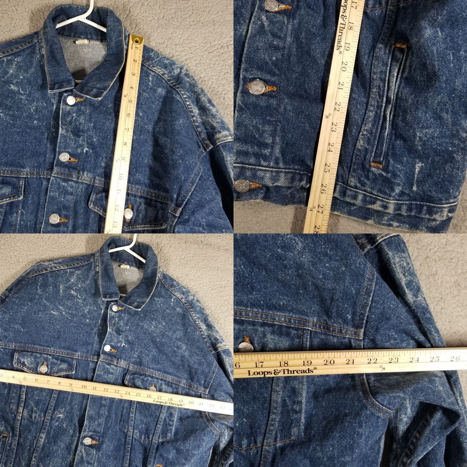 Denime Vintage Rolling Rock Denim Jacket Mens L 90s Acid Wash Blue Bomber Button - 33 Size US L / EU 52-54 / 3 - 8 Thumbnail