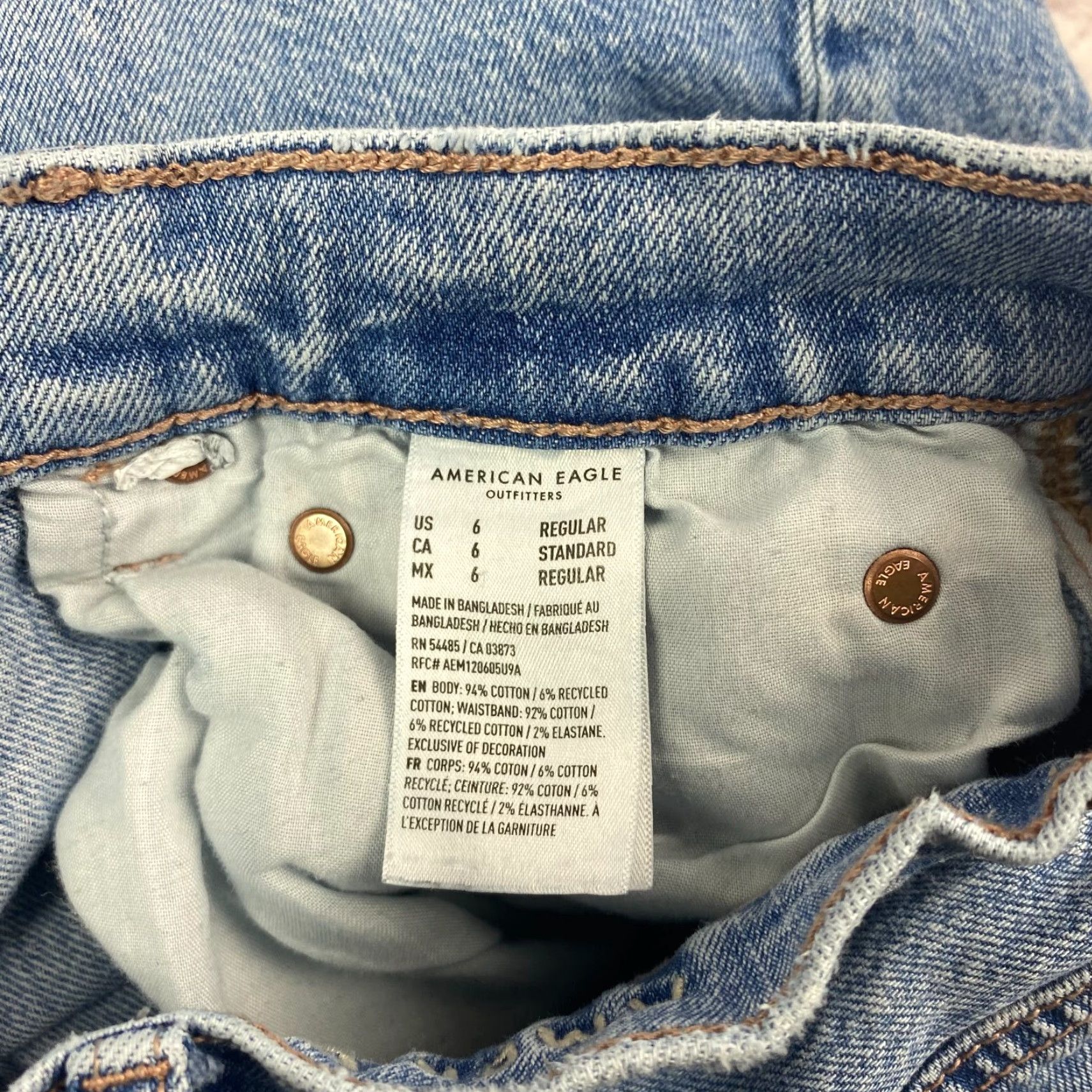 American Eagle Outfitters American Eagle Womens Baggy Jeans High Rise Straight Leg Distressed Ripped Sz 6 Size 28" / US 6 / IT 42 - 4 Thumbnail