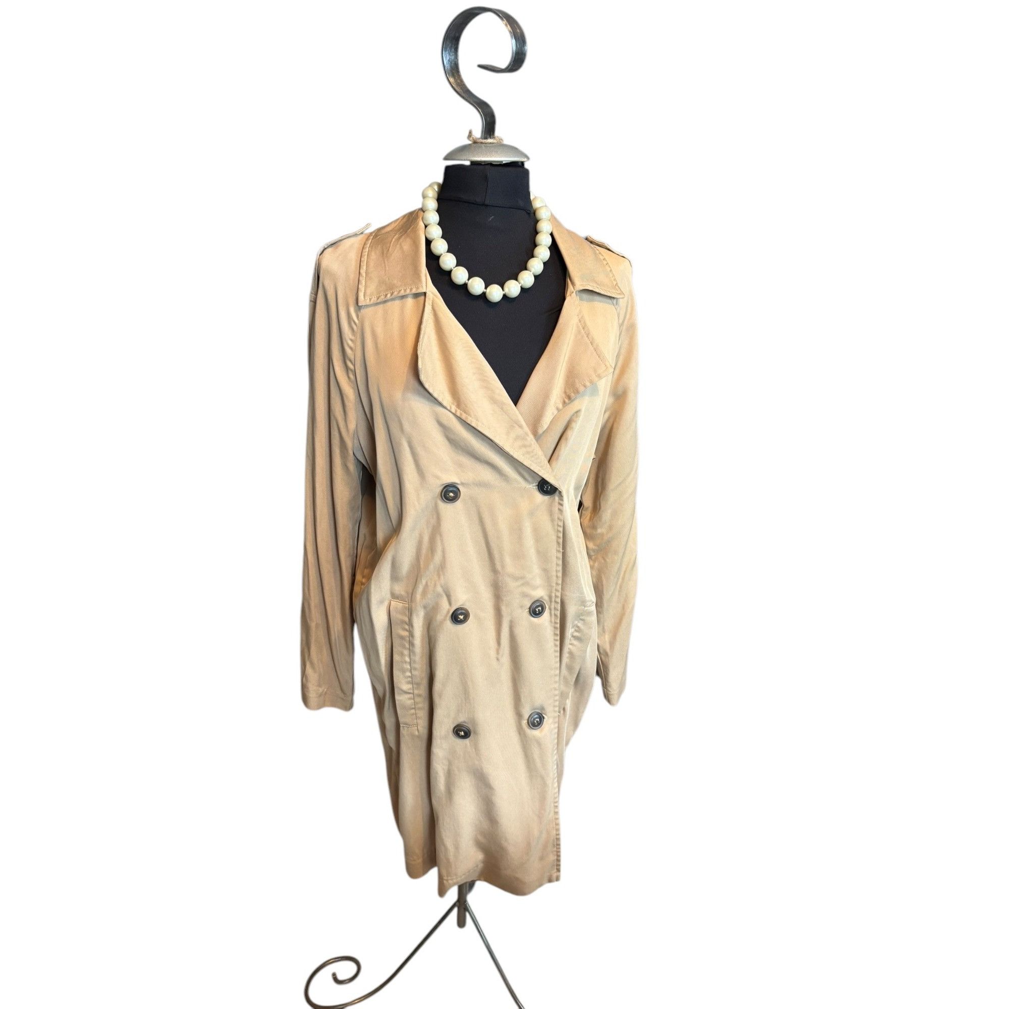 Other NAAVAA Womens Double-Breasted Trench Coat Beige Medium Size M / US 6-8 / IT 42-44 - 1 Thumbnail