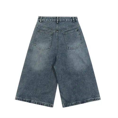 Japanese Brand × Jean Distressed washed punk fun cartoon embroidered denim shorts Size US 32 / EU 48 - 2 Thumbnail