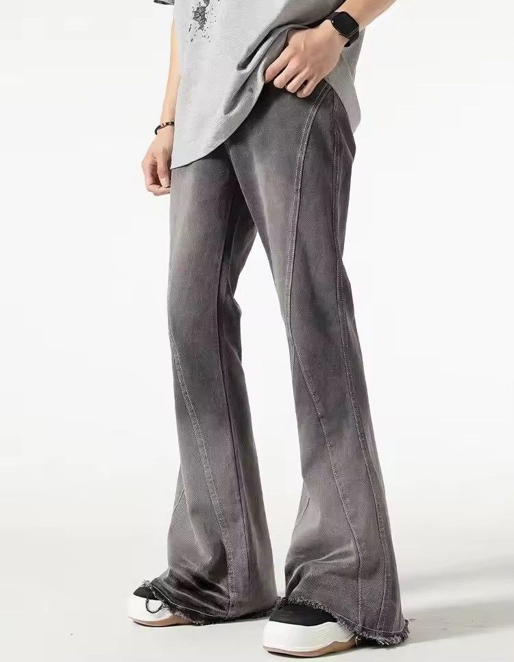 Streetwear Grey Baggy Flared Jean