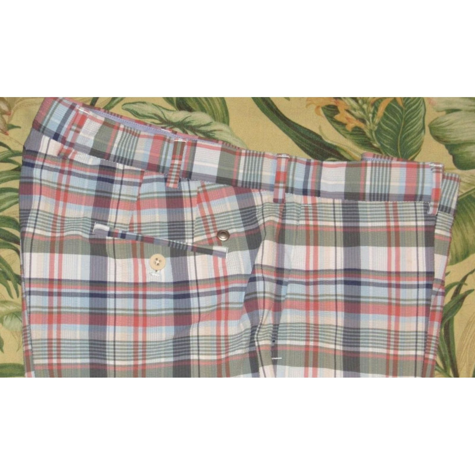 Peter Millar PETER MILLAR Crown Matlock Madras 9" Seersucker Chino Shorts 40 Men 40 Multicolor Seersucker Chino Shorts Mens 90s? Size US 40 / EU 56 - 2 Thumbnail