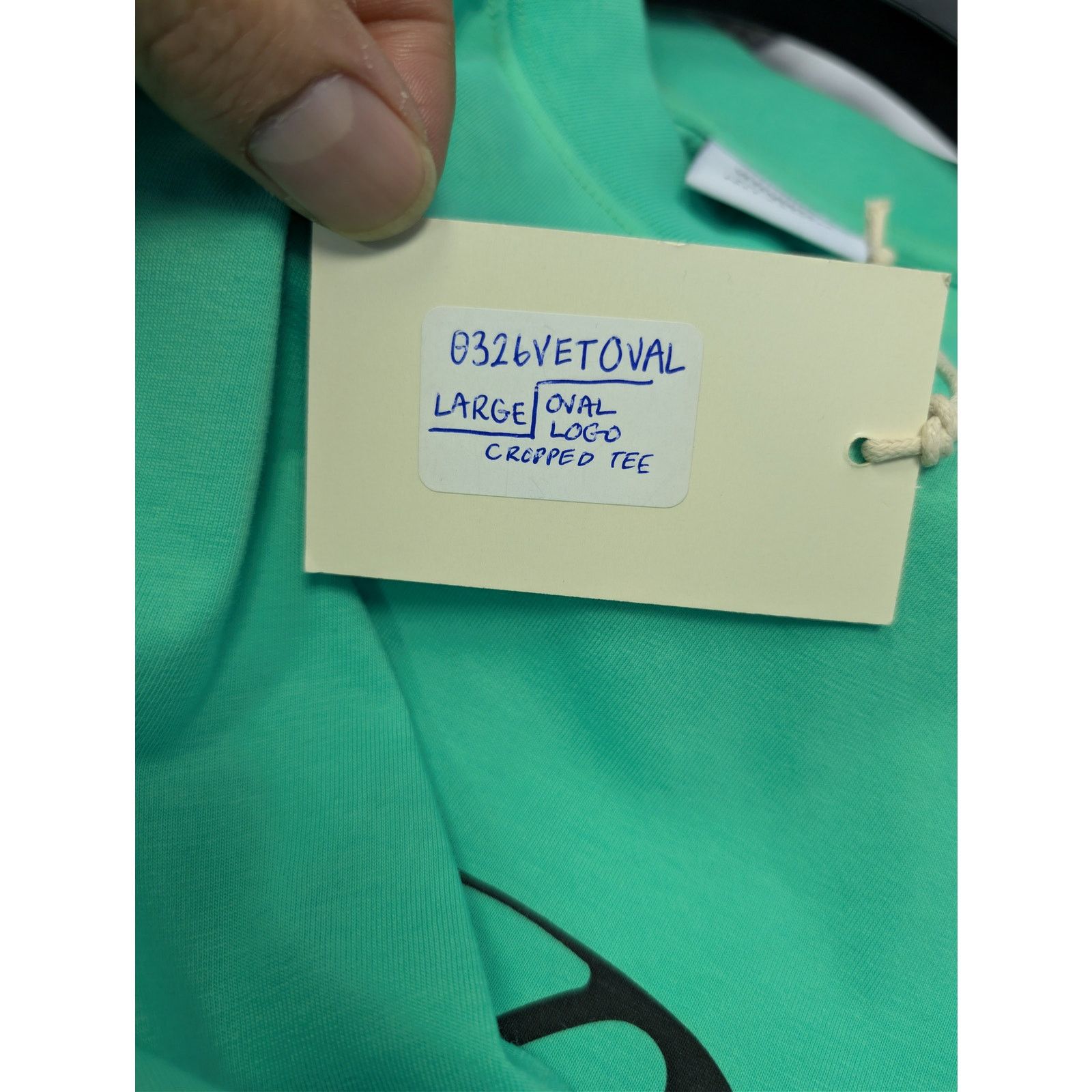 Vetements o1rshd1 Oval Logo Cropped Boxy T-Shirt in Green Size US L / EU 52-54 / 3 - 19 Thumbnail