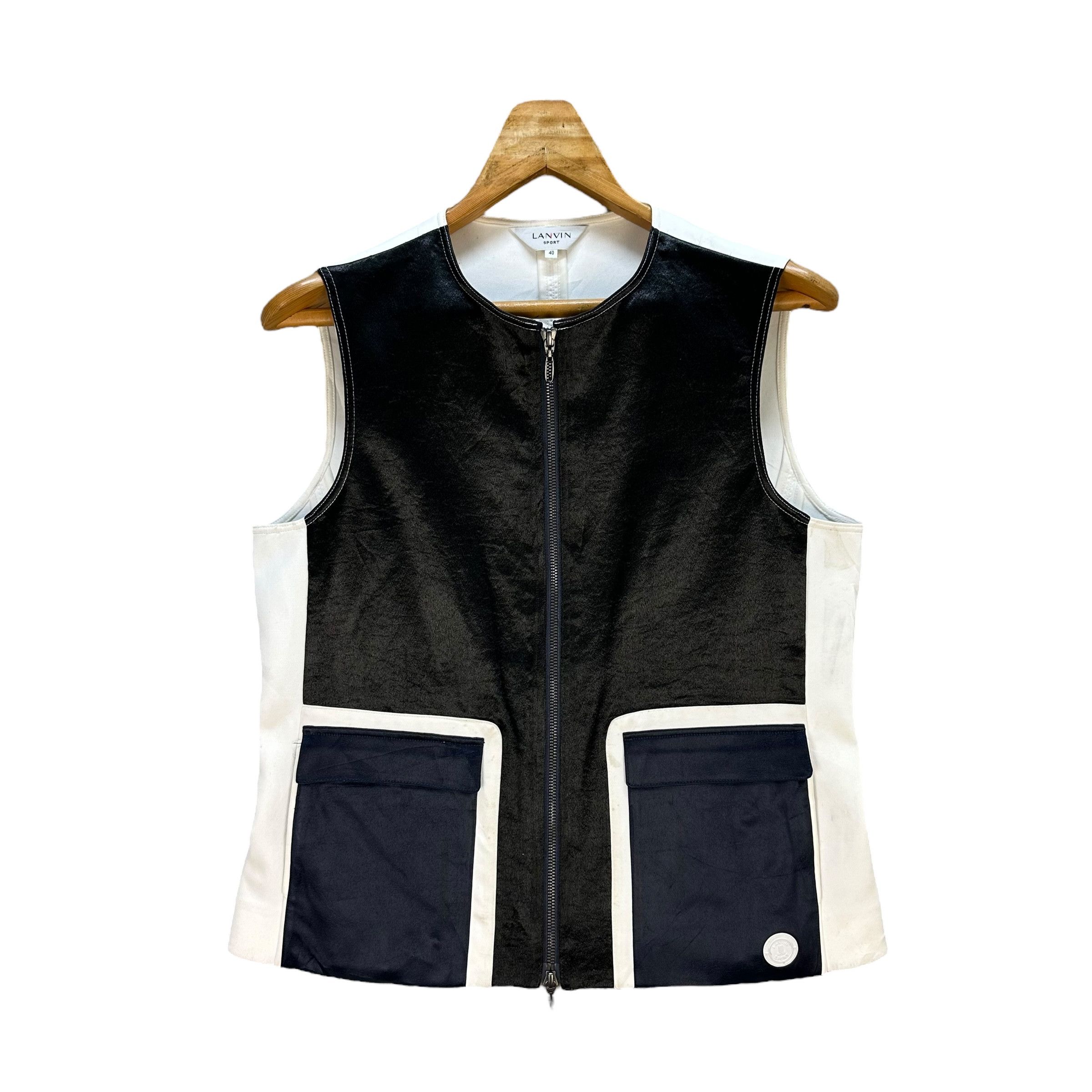 LANVIN SPORT Black White Polyester Vest #A69-1661