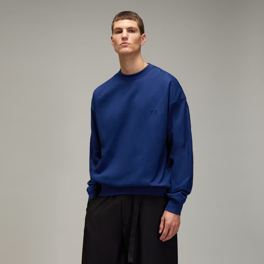 o1s22i1n0125 Soft Cotton Crewneck Sweatshirt in Blue