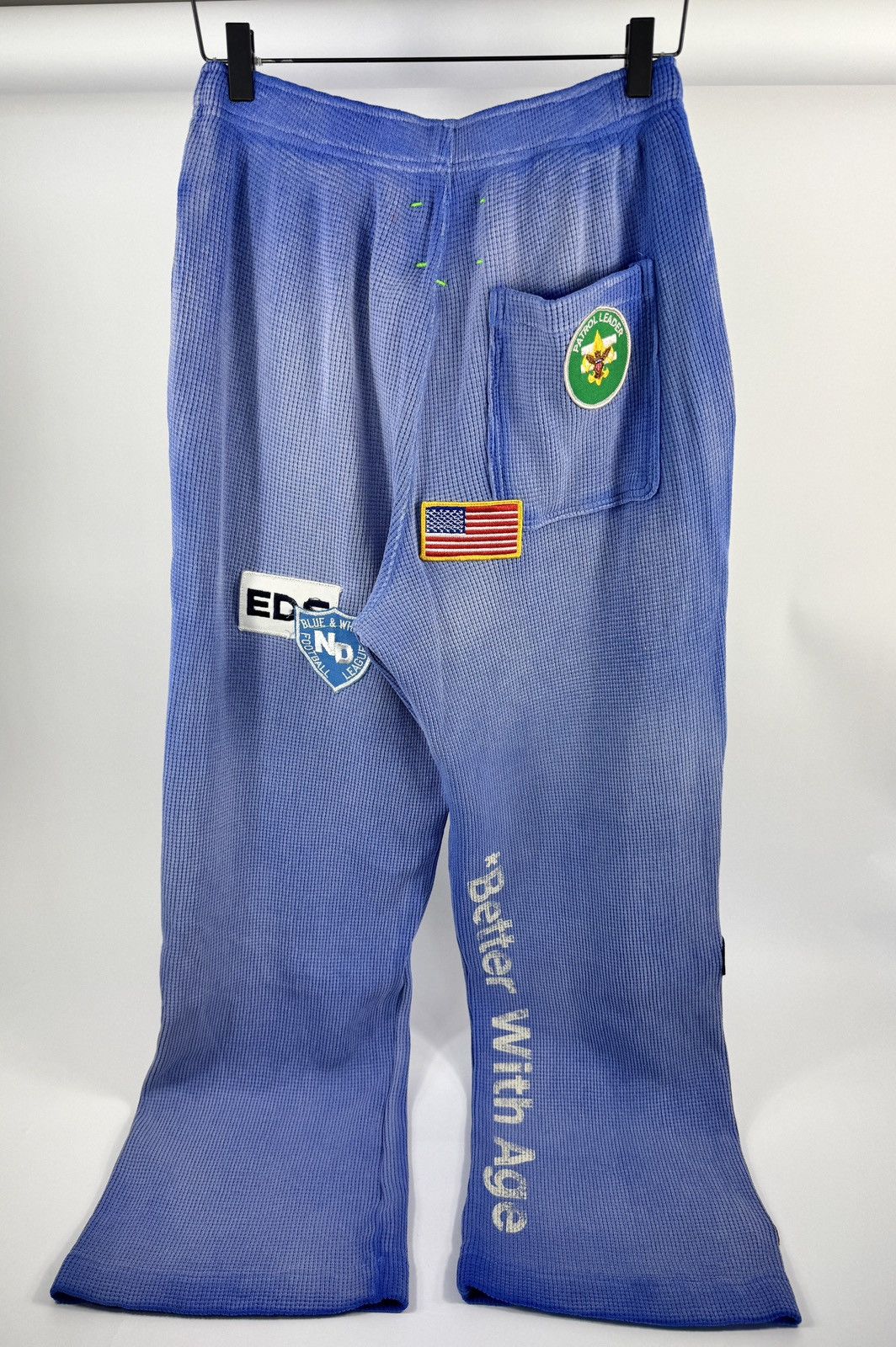 Better With Age RICKY PATCH WORK WAFFLE SWEATPANTS Size US 34 / EU 50 - 2 Thumbnail