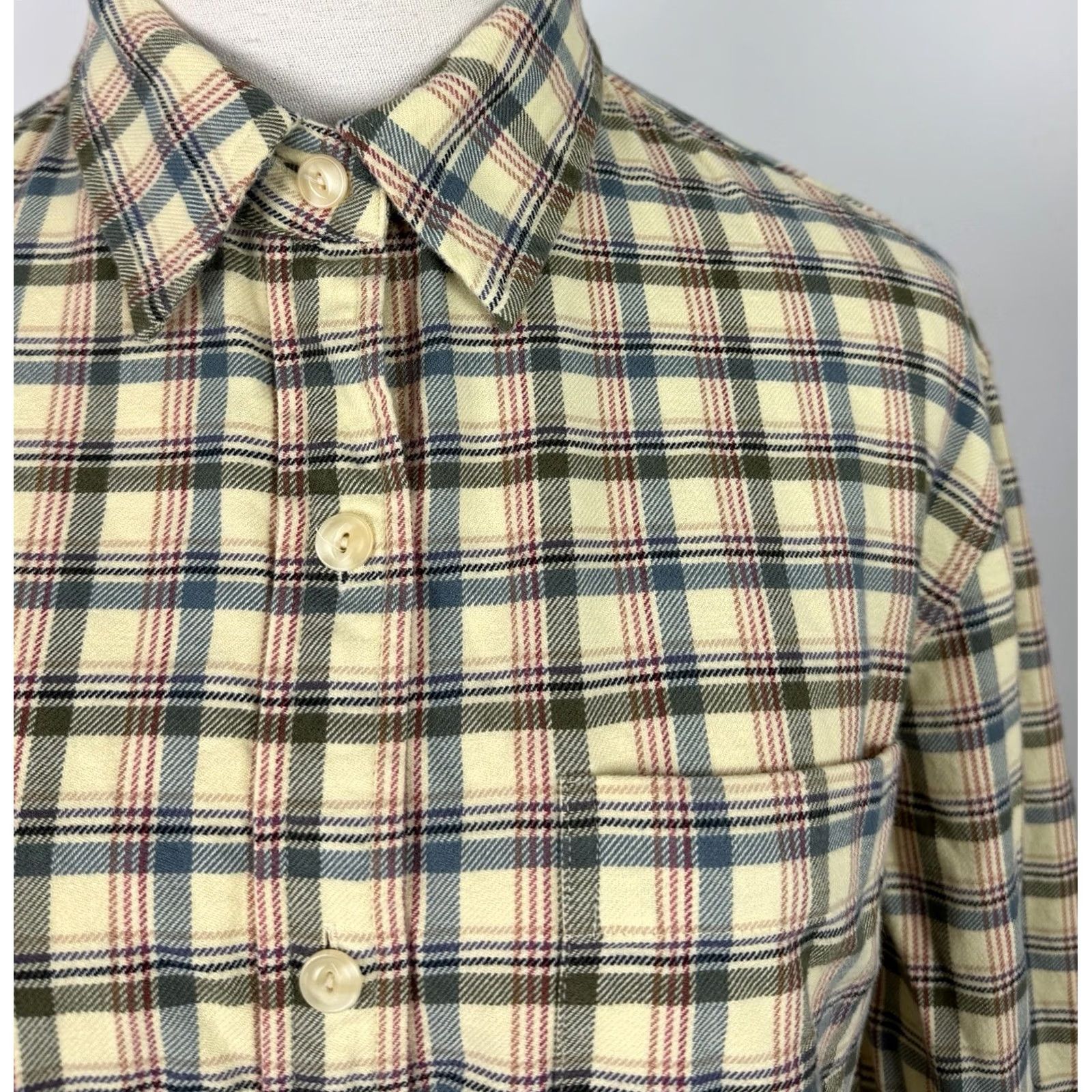 Jones New York VINTAGE Jones New York Shirt Womens Medium Plaid Yellow Cotton Flannel Button-Up 90s Mom Size M / US 6-8 / IT 42-44 - 2 Thumbnail