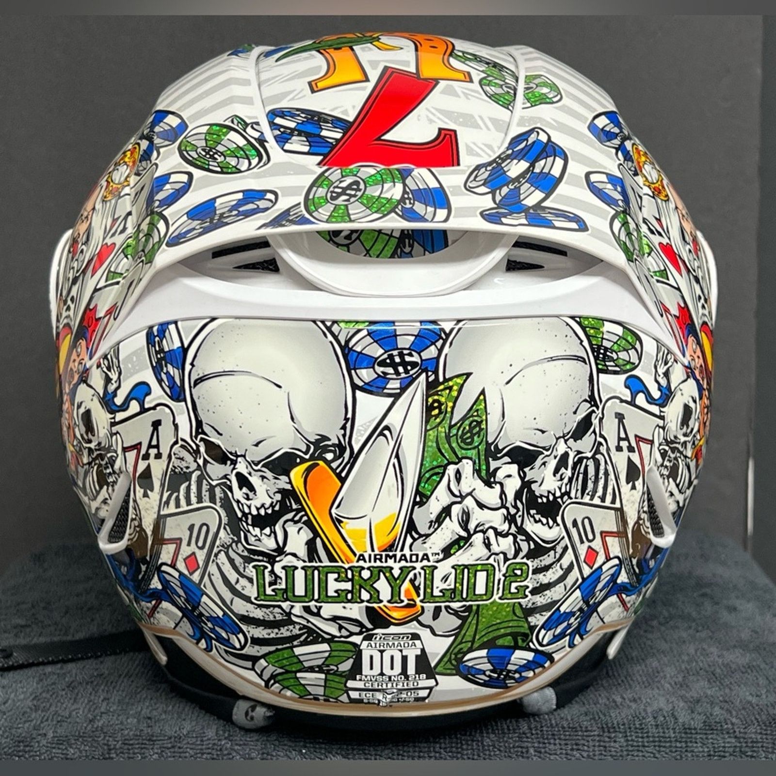 ICON Motorsports ICON Domain™ Motorcycle Helmet - Lucky Lid 2 - SMALL RARE Size ONE SIZE - 4 Thumbnail