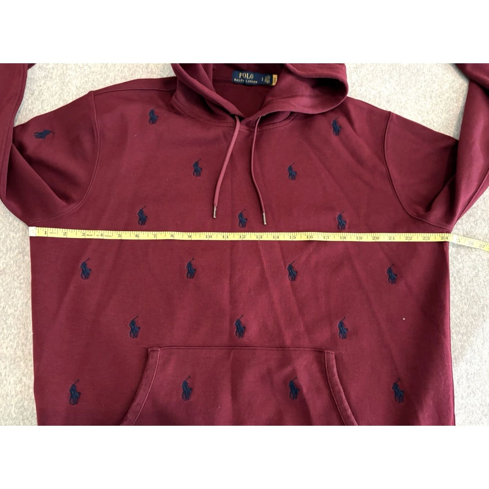 Polo Ralph Lauren Polo Ralph Lauren Maroon AOP Pony Pullover Hoodie Sweater Mens L Red Size US L / EU 52-54 / 3 - 5 Thumbnail