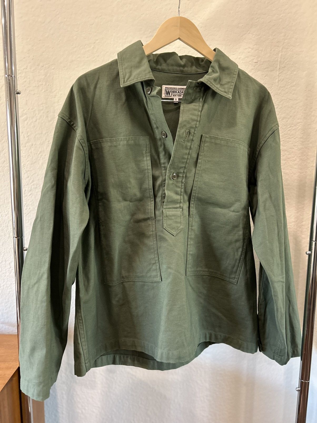 Engineered Garments Workaday Army Shirt Olive Reverse Sateen size S Size US S / EU 44-46 / 1 - 2 Thumbnail
