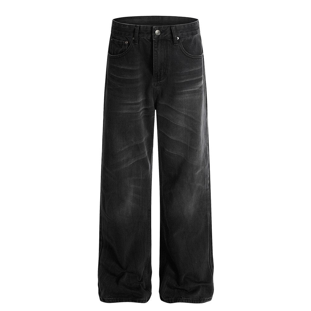 Jean American retro whiskered washed distressed straight jeans Size US 32 / EU 48 - 1 Thumbnail