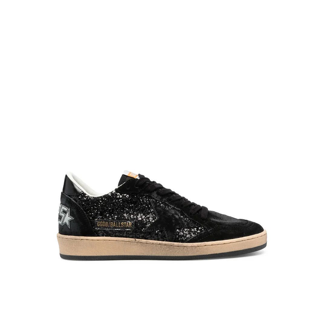 GOLDEN GOOSE Ballstar Women's Black Glittered Sneakers New (