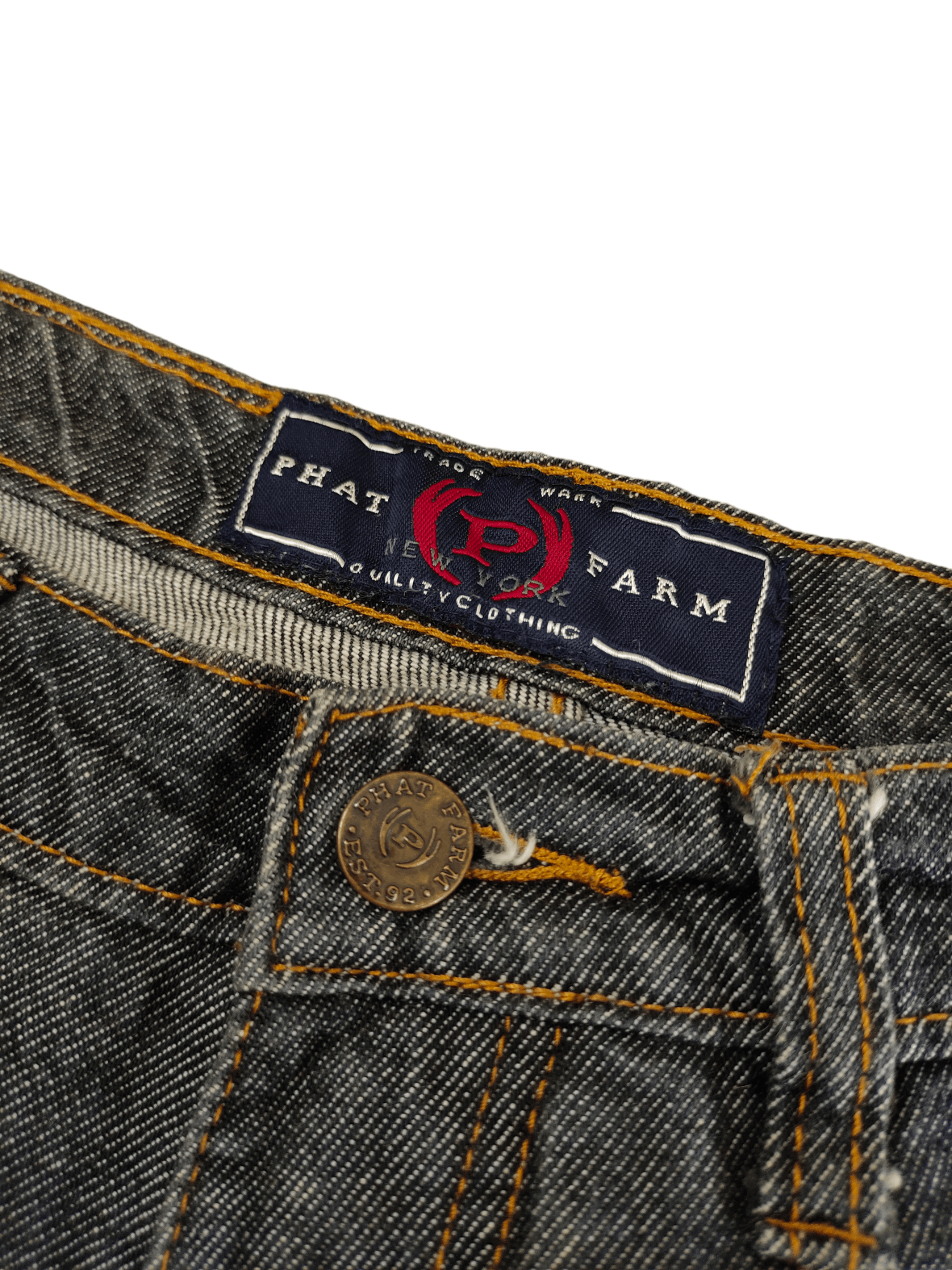 Phat Farm Baggy Jeans Phat Farm Embroidered Spell Out Denim Wide Leg Size US 30 / EU 46 - 16 Thumbnail