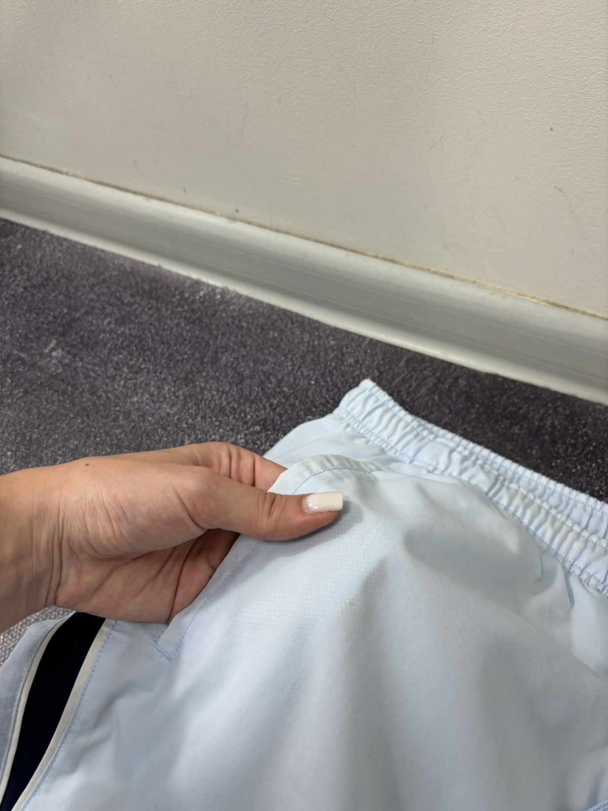 Nike Vintage Nike Y2K Swoosh Baby Blue Hype Shorts Size US 34 / EU 50 - 12 Thumbnail