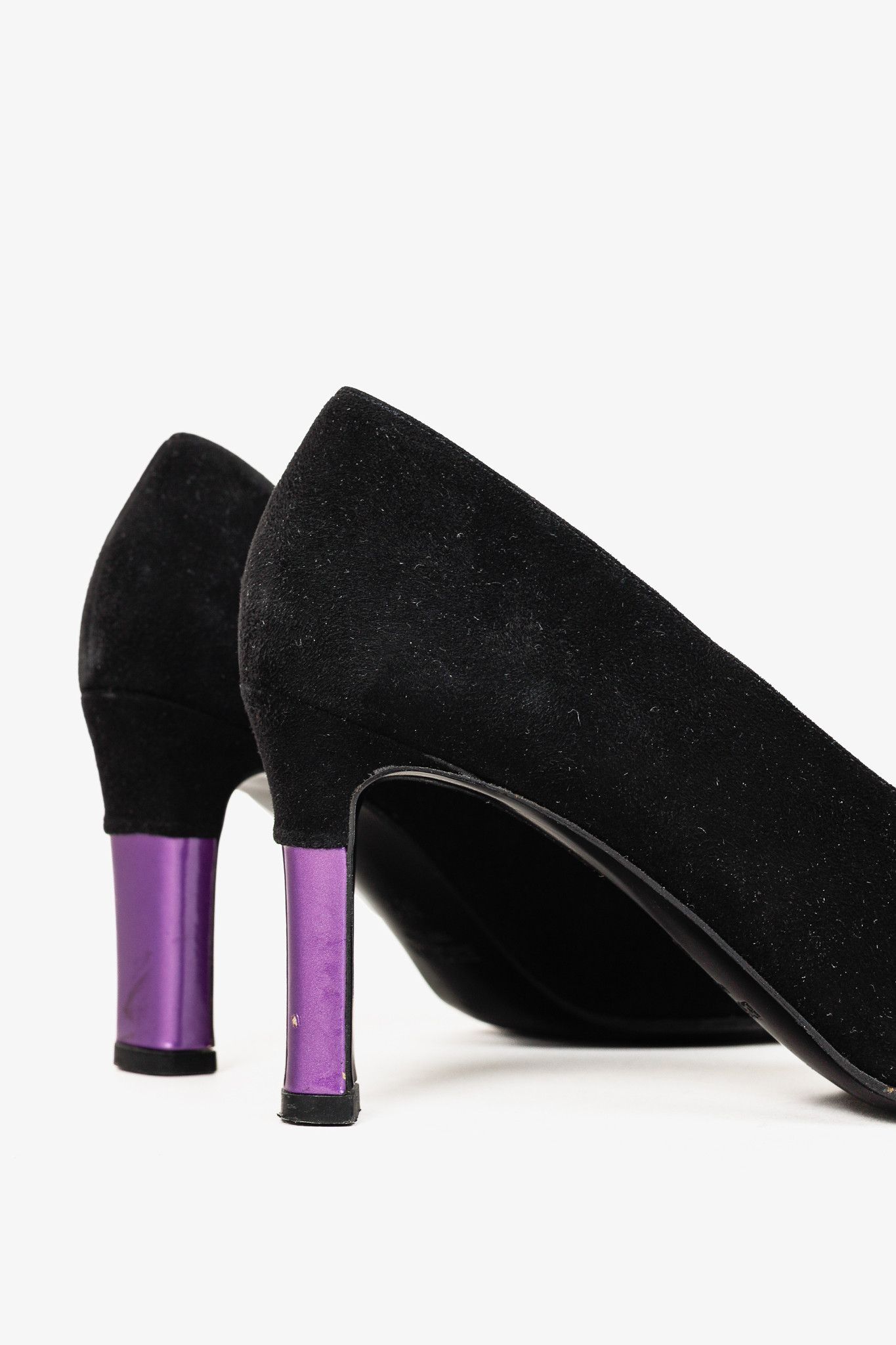 Escada Escada Black Suede and Purple Patent Pumps Size US 7.5 / IT 37.5 - 8 Thumbnail