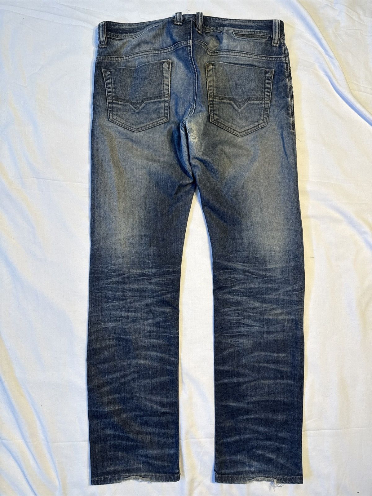Diesel Diesel Safado Distressed Repaired Dark Wash Blue Jeans Size US 32 / EU 48 - 3 Thumbnail