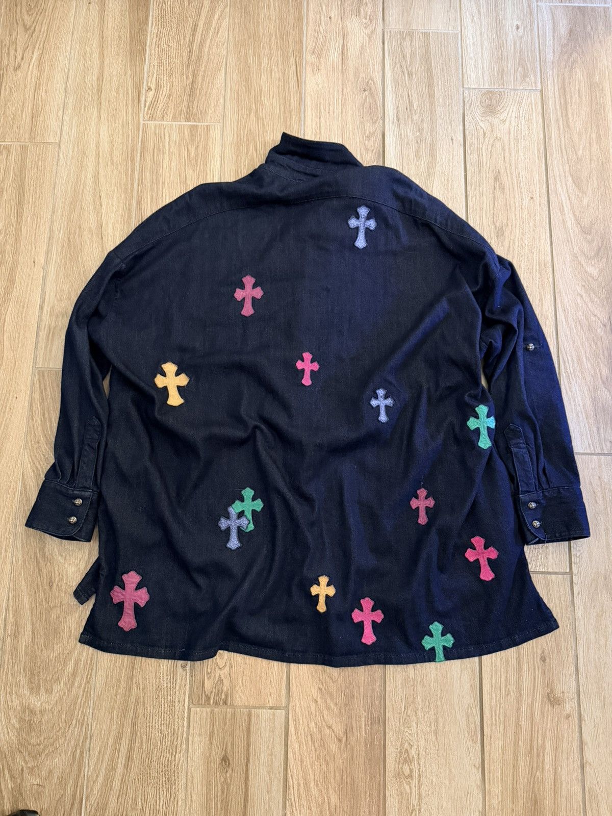 Chrome Hearts Chrome Hearts Multi Color Denim Button Up Size US XXL / EU 58 / 5 - 11 Thumbnail