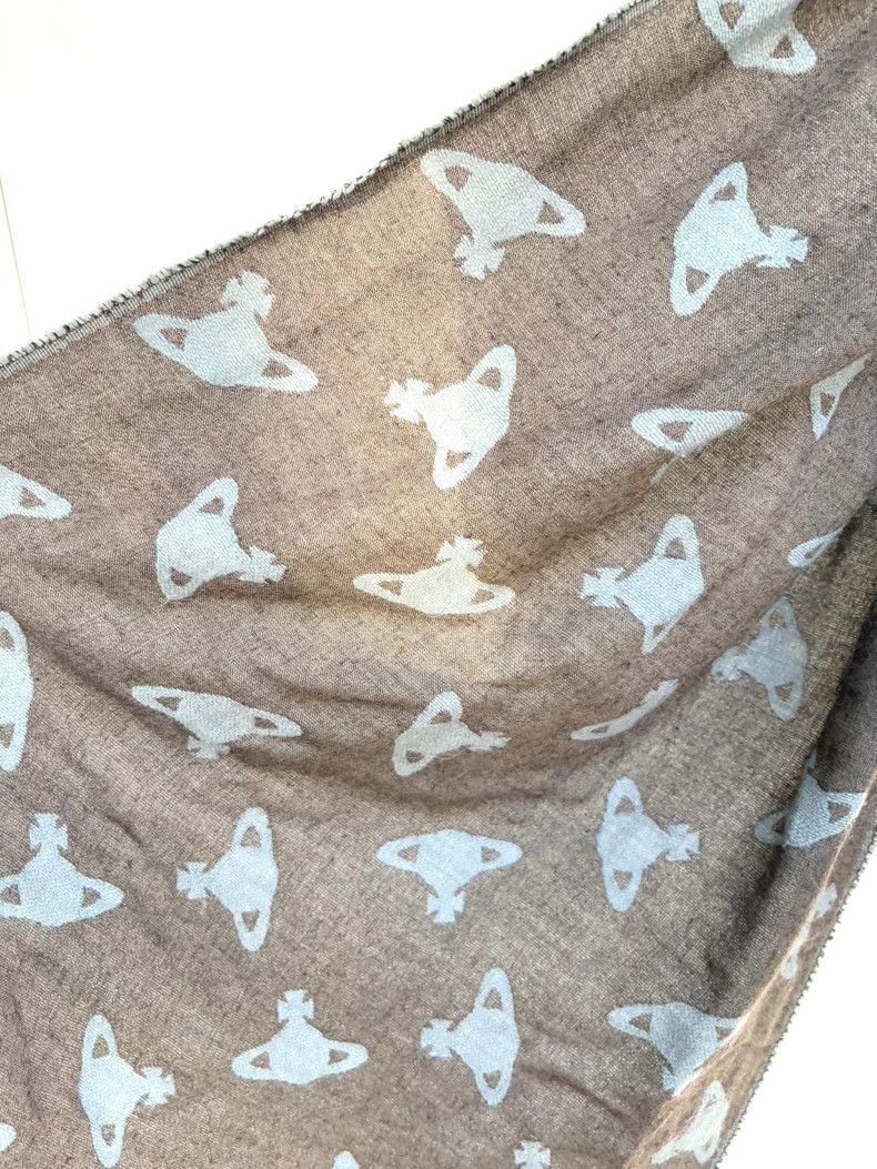 Vivienne Westwood Vivienne Westwood Blue and gray double-sided Saturn scarf Size ONE SIZE - 6 Thumbnail