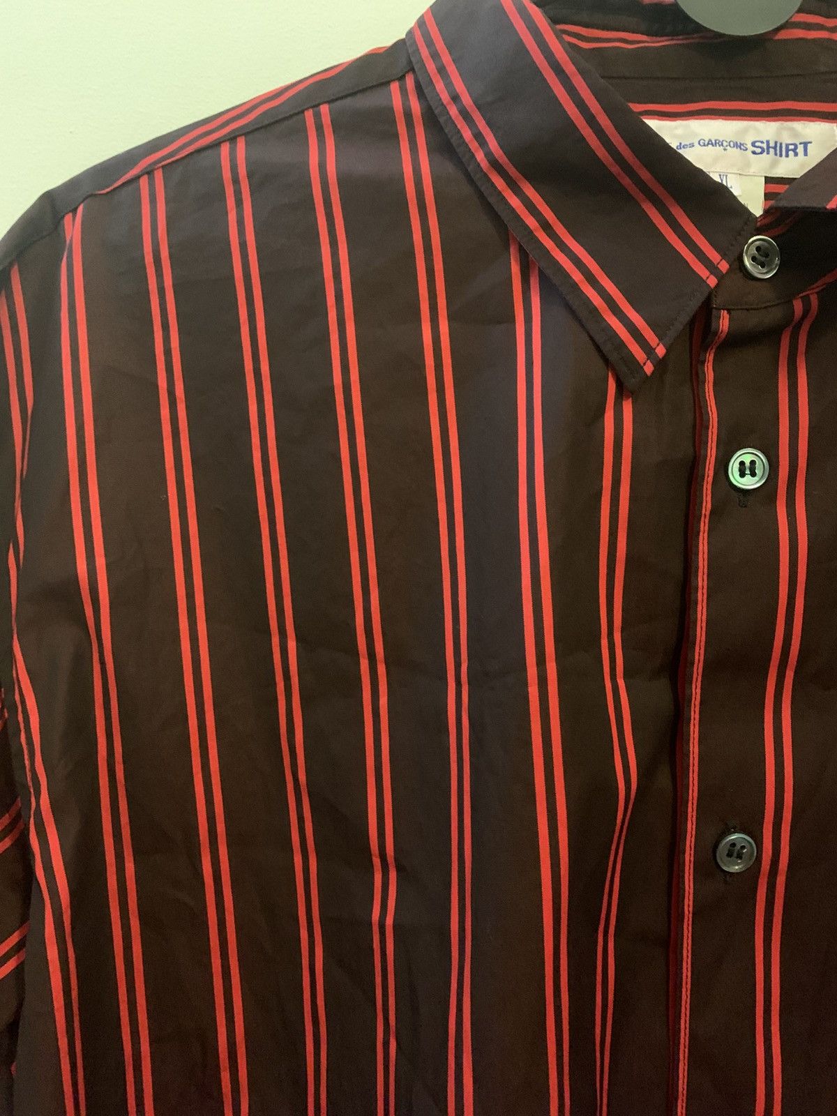 Comme des Garcons SHIRT CDG RED PINSTRIPE SHIRT Size US XL / EU 56 / 4 - 1 Thumbnail