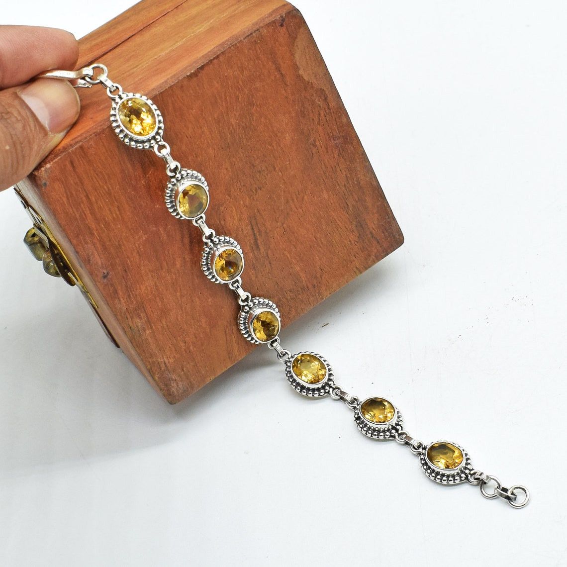 Handmade Healing Citrine Gemstone Bracelet, Natural Citrine Size ONE SIZE - 5 Thumbnail