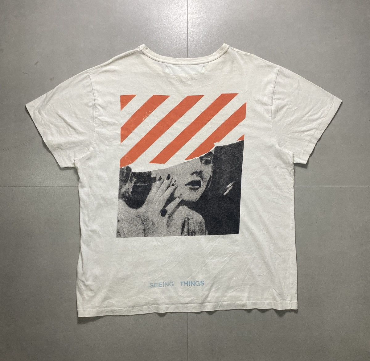 image of Off White Off-White - Marilyn Monroe Diagonal Tee, Men's (Size Large)
