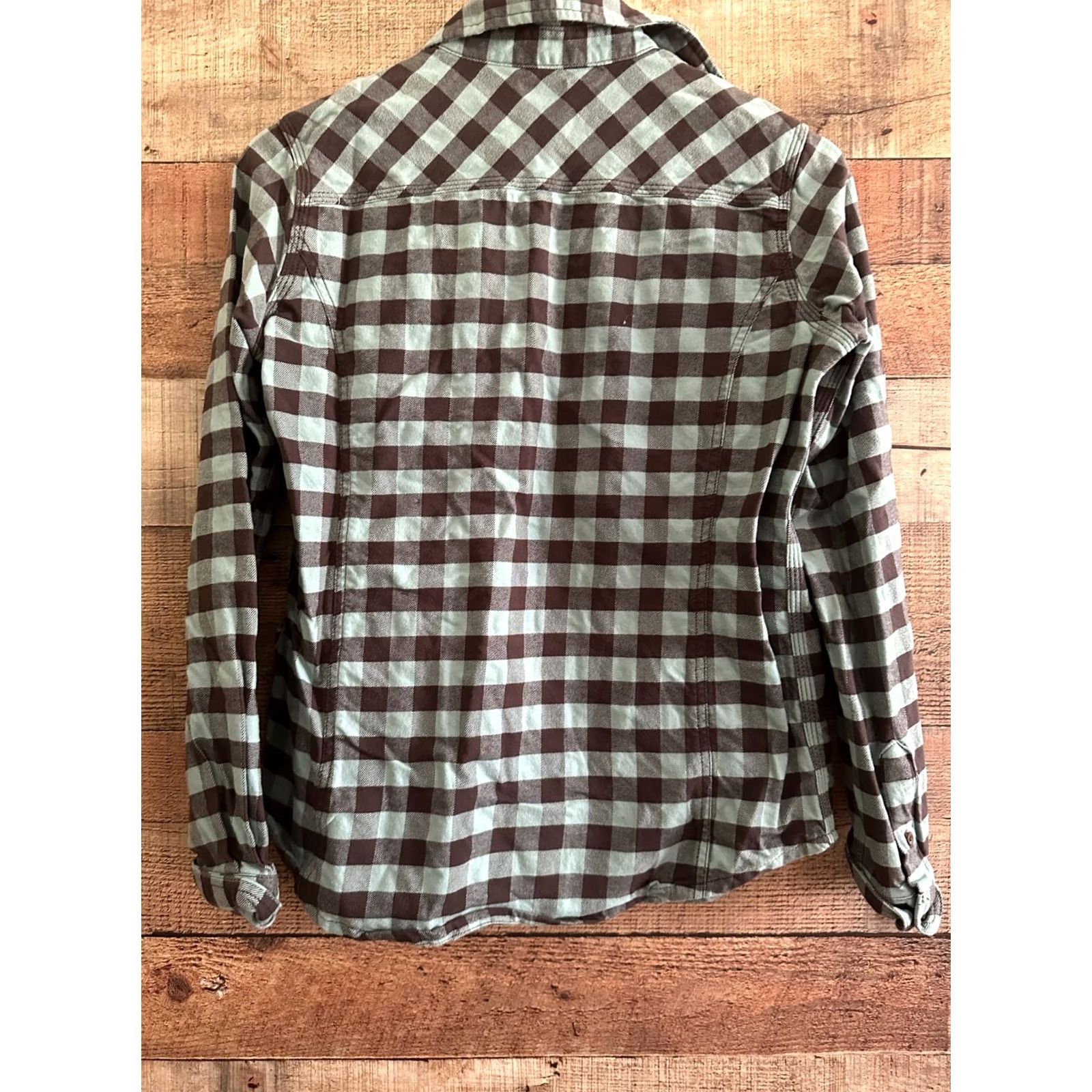 Carhartt Carhartt Shirt Women's Small Green Beige Plaid Button Up Pockets Outdoor Long Sleeve Casual Everyday Size S / US 4 / IT 40 - 2 Thumbnail