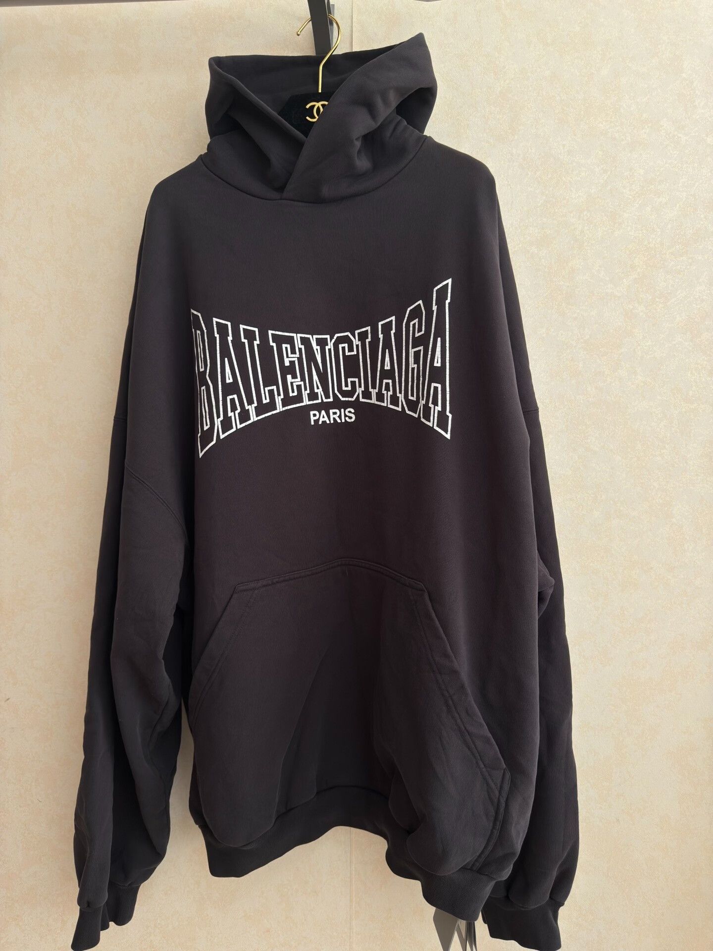 Balenciaga Balenciaga Logo Oversized Black Hoodie Size US L / EU 52-54 / 3 - 1 Thumbnail