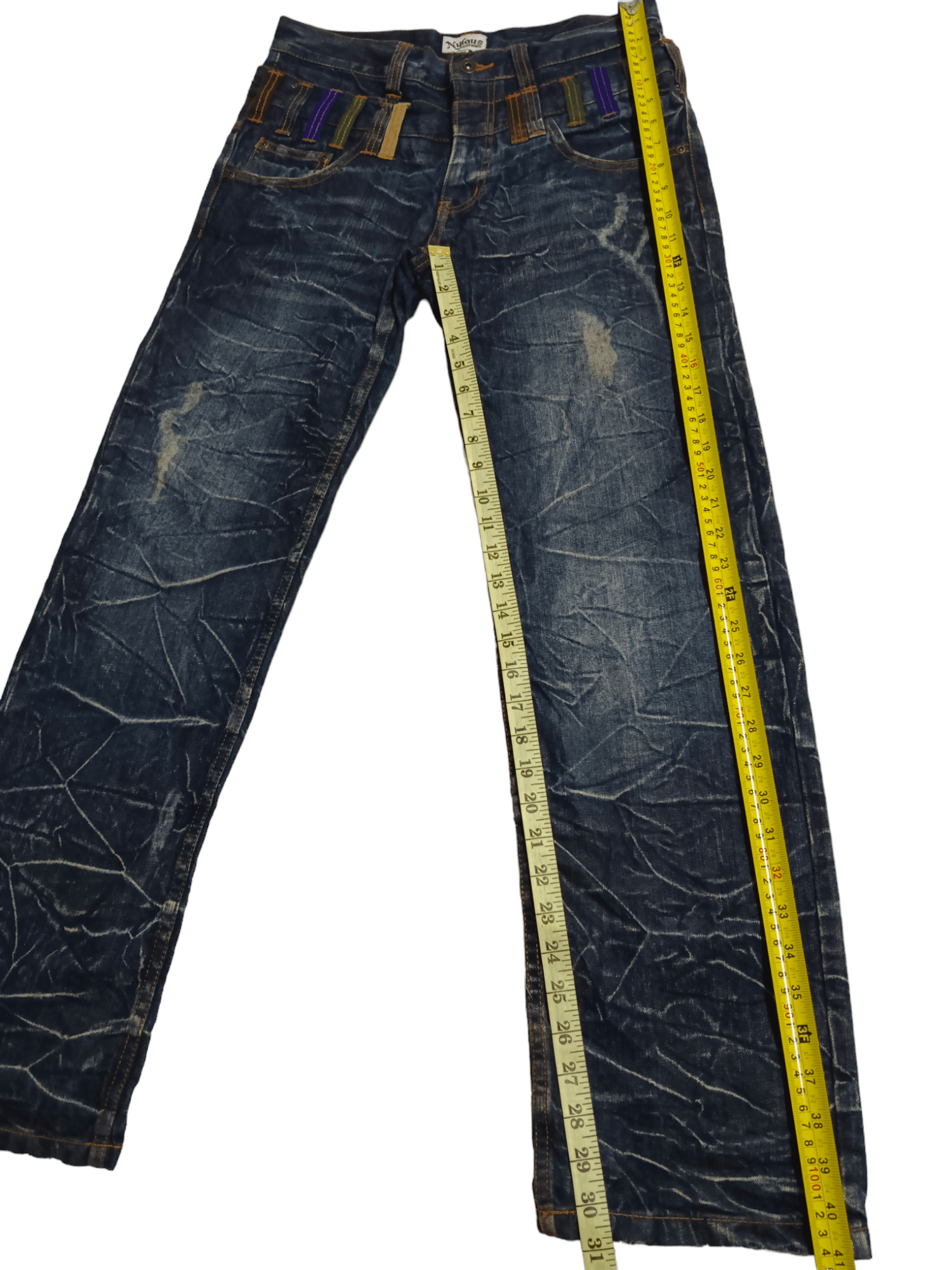 Japanese Brand Nylaus Double Waist Distressed Denim Size US 30 / EU 46 - 6 Thumbnail
