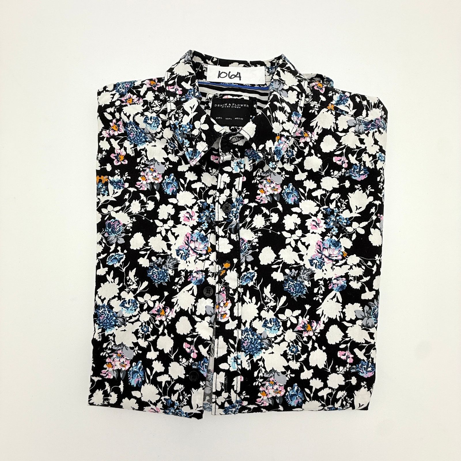 Denim & Flower Denim & Flower Floral Short Sleeve Button Down Shirt Size US L / EU 52-54 / 3 - 6 Thumbnail